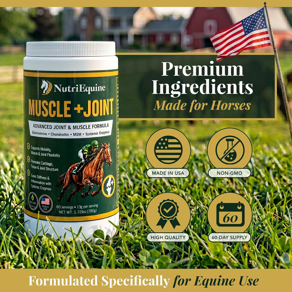 Premium ingredients made for horses: made in USA, non-GMO, high quality, 60-day supply